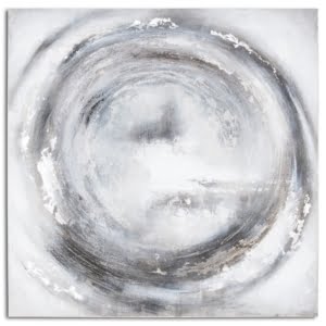 Mikami Silver Grey Hand Painted Canvas