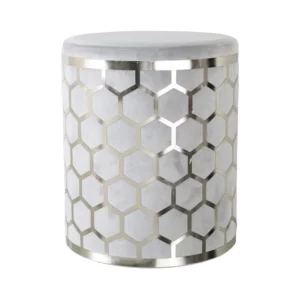 Lottie Grey Velvet Stool
