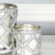 Small Clear Glass and Glitz Candle Holder