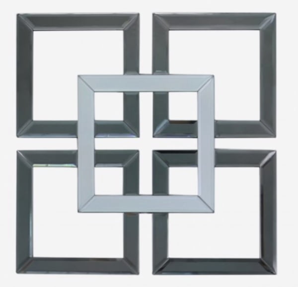 Smoked Glass and Silver Mirror Wall Art