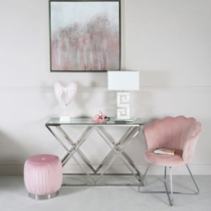 Blush Pink Velvet Shell Chair