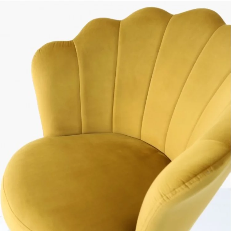 Mustard Yellow Velvet Shell Chair