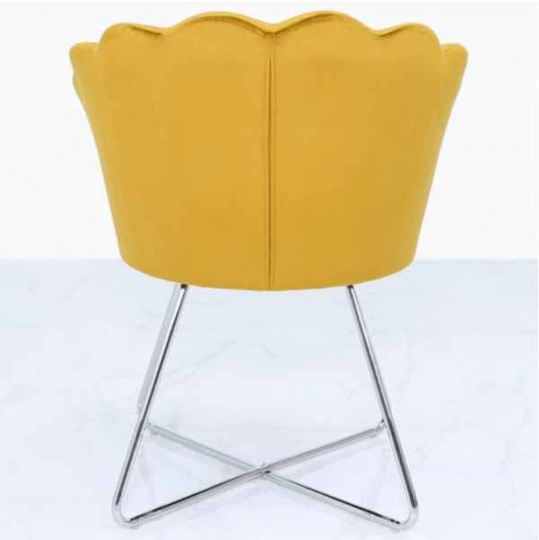 Mustard Yellow Velvet Shell Chair