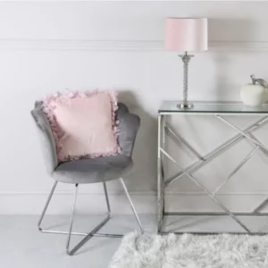 Silver Velvet Shell Chair