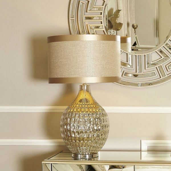 Taupe Mercury Glass Table Lamp