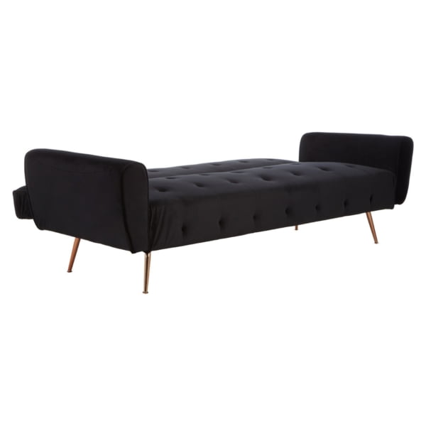 Bijou Black Velvet Sofa Bed
