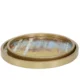Gold Wood Abstract Tray Set