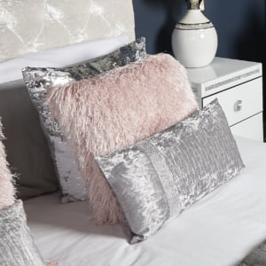 Pink Shimmer Fluffy Cushion