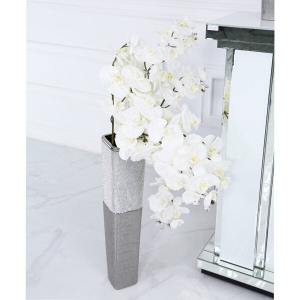 Faux White Orchid with Frost Detailing