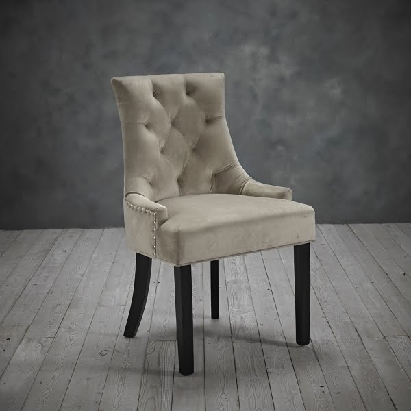 Mila Set of Two Beige Velvet Chairs