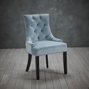 Mila Set of Two Blue Velvet Chairs
