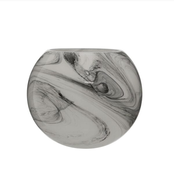 Carly Marble Effect Round Vase