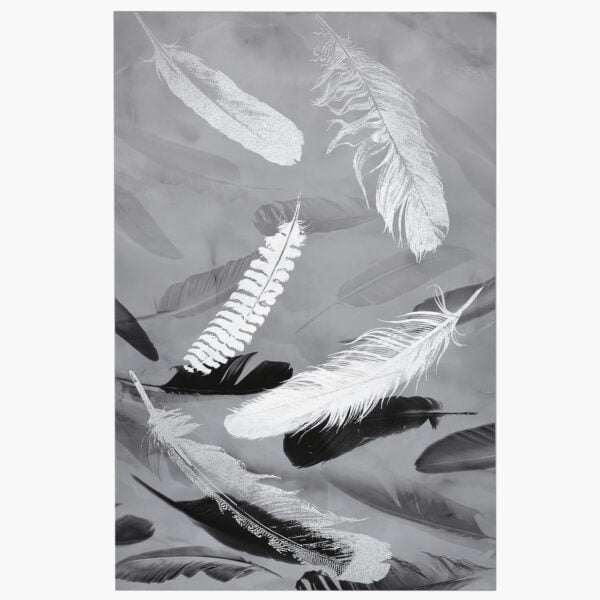Black And Silver Feather Wall Art