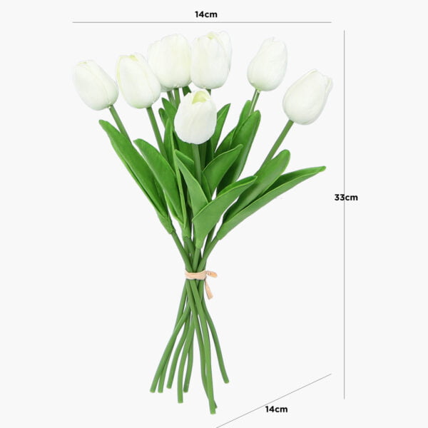 Faux White Bunch of Tulips