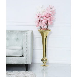 Tall Gold Fluted Vase