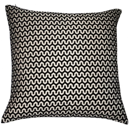Black Wave Velvet Cushion