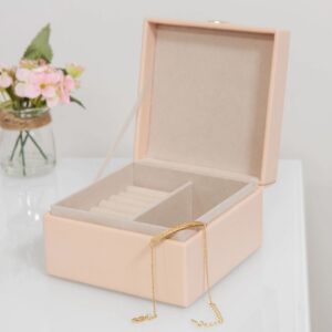Estella Blush Pink Heart Jewellery Box