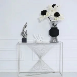 Stellar Silver & Glass Console Table
