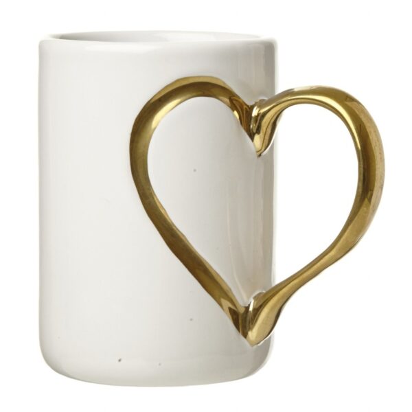Gold Heart Handle Mug