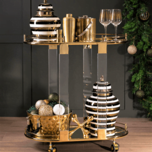 Signature Striped Jars and Drinks Trolley