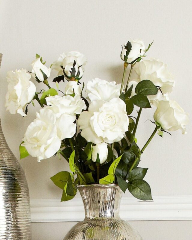 Faux White Peony Rose