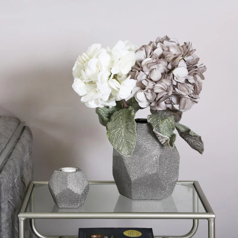 Faux White and Grey Hydrangea