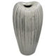 Silver Ribbed Ceramic Vase