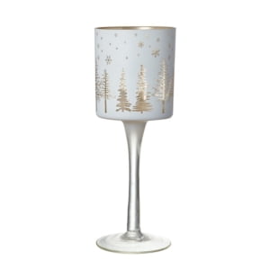 White & Gold Tree Candle Holder