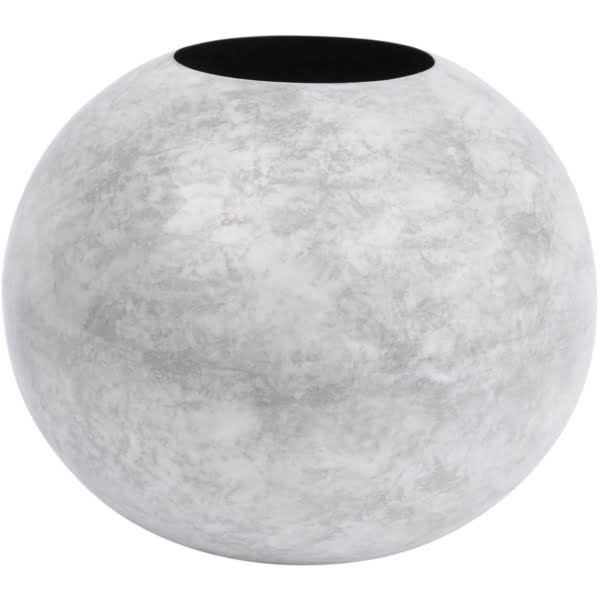 White Marble Effect Spherical Vase