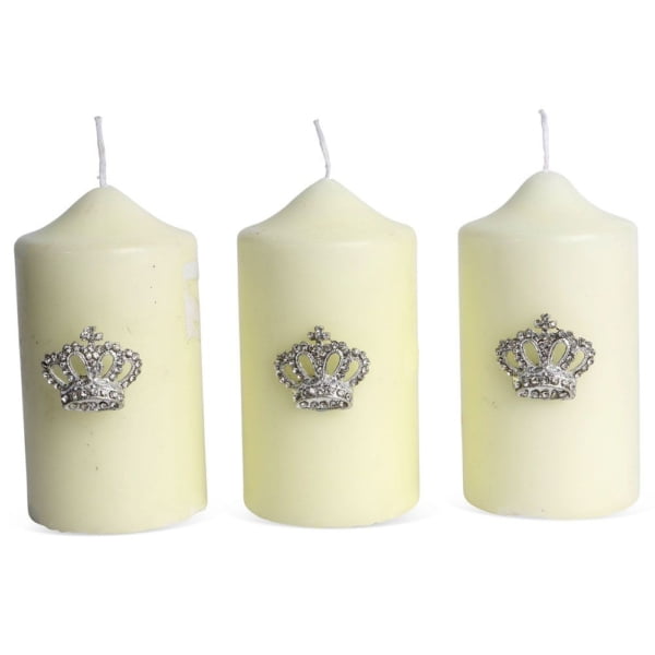 Set of Three Crown Candle Pins