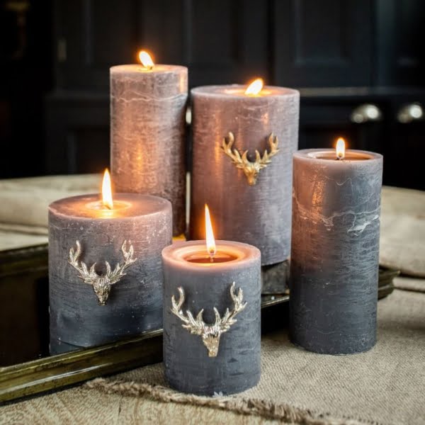 Set of Three Small Stag Candle Pins