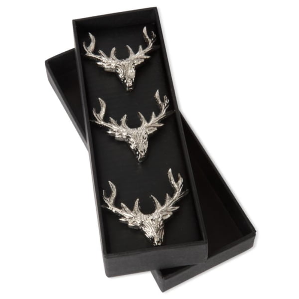 Set of Three Small Stag Candle Pins