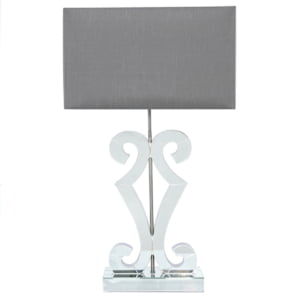 Adeline Grey Clear Glass Lamp