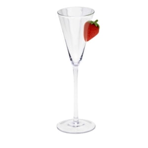 Champagne Strawberry Flute Glass