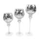 Set of Three Silver Glass Candle Holders