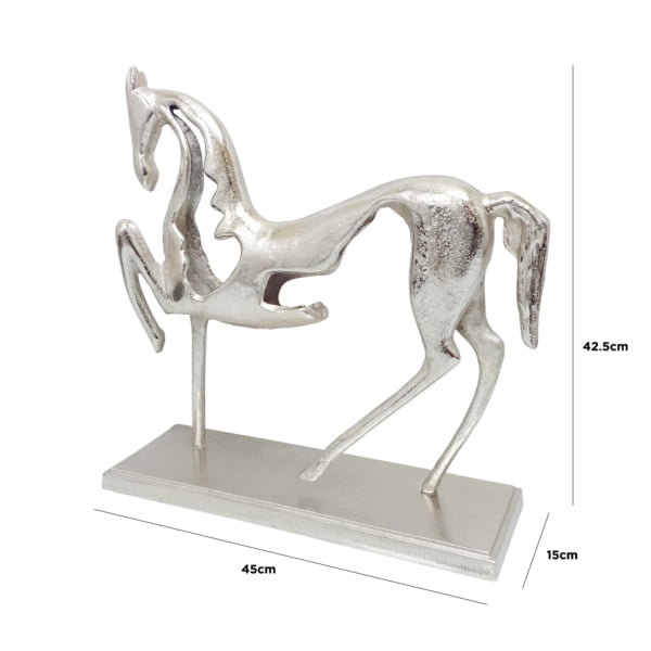 Silver Nickel Horse Sculpture