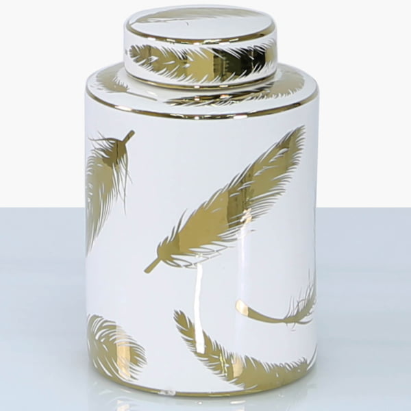 Colby White & Gold Ginger Jar