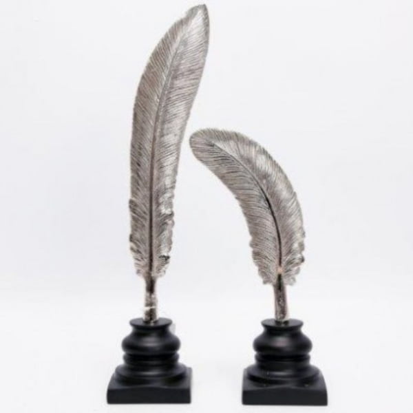 Hampton Set of Two Silver Feathers