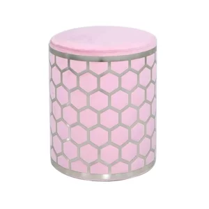 Lottie Pink Velvet Stool