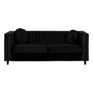 Signature Fallon Black Three Seater Sofa