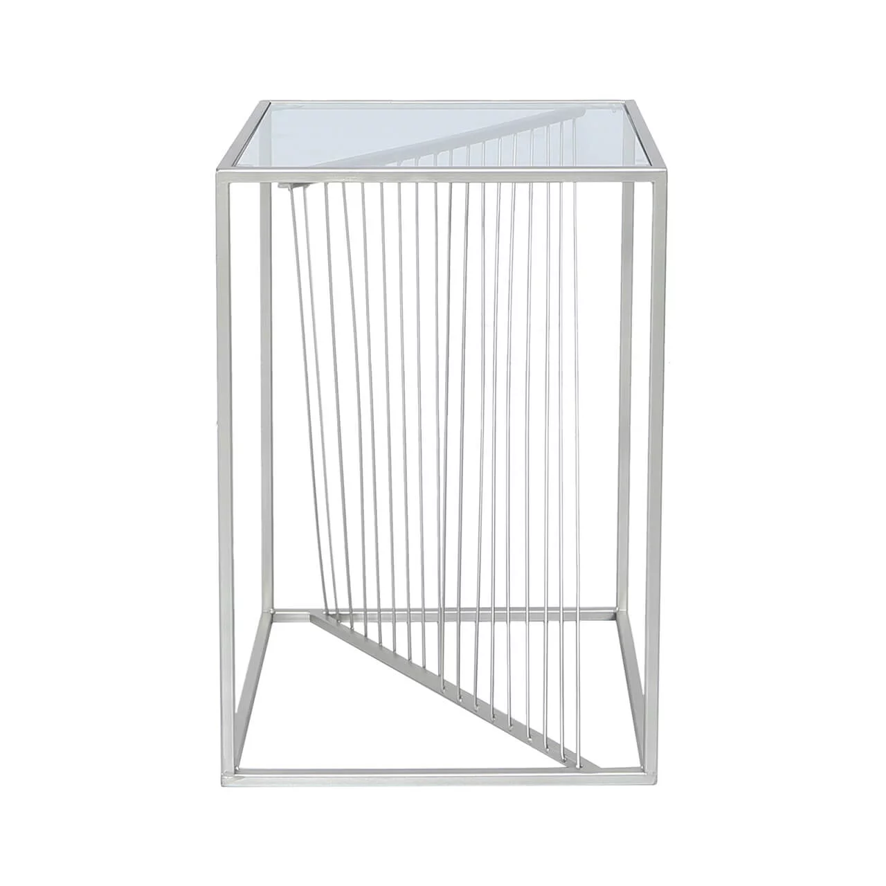 Stellar Silver & Glass Side Table