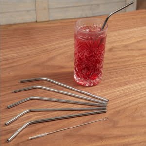 Curved Drinking Straws Set