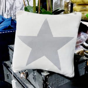 Dove grey star cushion